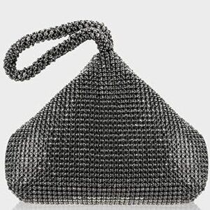 Evening Handbag Purse Clutch Wristlet Rhinestone Triangle Dressy Event Party